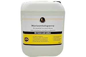 Leintrade Horizontalsperre (10L) Injektionsflüssigkeit, Dauerhafte Horizontalsperre für alle Mauerwerke, Wandabdichtung gegen aufsteigende Feuchtigkeit, wasserabweisend, Innen und außen anwendbar