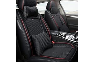 ‎MAIQIKEN maiqiken Autositzbezug Für Mitsubishi ASX Komplettset 5-Sitze Allwettereinsatz Auto Ledersitzbezug schwarz & Rot