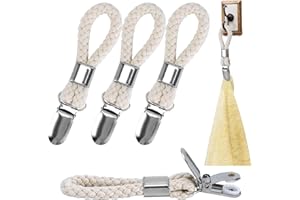 NOKWOCY 4 Pezzi Gancio a Clips per Strofinacci da Tè,Mollette per Asciugamani in Acciaio Inossidabile,Portasalviette Per appendere gli Asciugamani,Strofinacci,Stoffa,Calze e i Guanti nella Cucina e nel Bagno