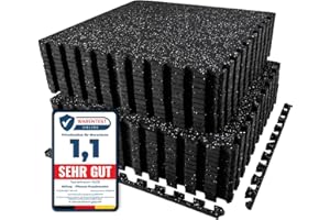 ‎AIRHOP AIRHOP 24 Mats 60 x 60 x 1.4 cm Extra Thick Robust Rubberised Non-Slip Puzzle Mat, Suitable for Gym and Home Fitness, Heavy Training Load, Floor Protection Mat Fitness, Fitness Mat