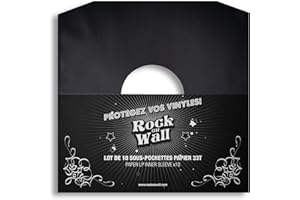 ROCK ON WALL sous-Pochette Papier, 33T, Noir, Lot de 10