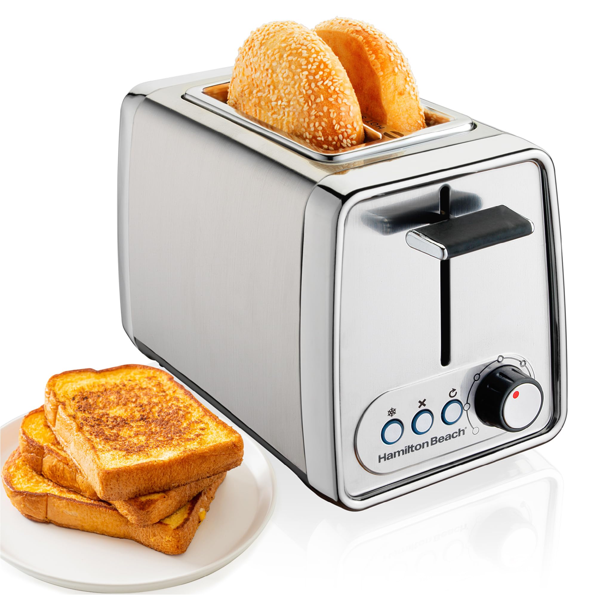 Hamilton Beach Wide Slot Toaster: Defrost, Bagel & Bun Warmer - A Perfect Breakfast Companion!
