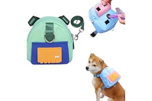 Yealay Dog Saddlebag Outdoor Dog Poop Bag Dispenser Treat Pouch, Dog Saddle Bag Backpack Harness with Lead D-Ring, Small Medium Dogs to Wear Saddle Bags for Hiking Travel Camping Training