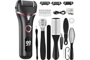 ‎BANRAL Banral Elektrischer Hornhautentferner, Hornhaut Entfernen Fuß mit 3 Ersatzwalzen 2 Geschwindigkeiten Fußpflegegerät Pediküre Set, Elektronisch Fußpflege Hornhautfeile für Fußpflege, Abgestorbener