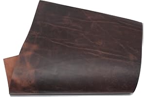 HAPPER STUDIO Lederreste - Vorgeschnittene DIY Blätter für Handwerk und Hobby in verschiedenen Größen. Crazy Horse gewachstes Leder (Braun Are 2, A5 14.8 x 21 cm)