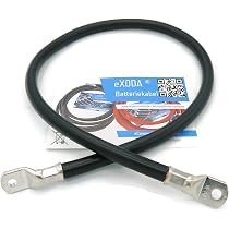 Câble Batterie 16mm² 50cm Exoda - Cosses M8, Flexible, Résistant à 70°C, Pour Voiture/moto/bateau