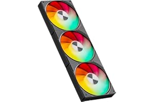 upHere gaming U3KC3 All-in-One Ventilador PC ARGB, Low Noise 4-Pin PWM Ventiladores 120mm, High Performance 1650 RPM Hydraulic Bearing Case Fan, 25dB(A) Quiet Fan for PC Case CPU Cooling - Negro