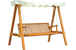 Outsunny huśtawka z daszkiem huśtawka ogrodowa huśtawka 3-osobowa modrzew