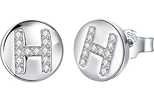 J.Endéar Earrings Initial Letter A-Z for Women Girls 925 Sterling Silver Hypoallergenic Tiny Studs, Jewelry Birthday Children's Day Gifts for Kids Daughter