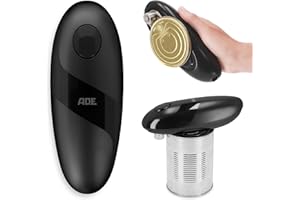 ADE Elektrischer Dosenöffner | perfekt für Senioren | praktischer Deckelöffner mit Magnet und Haken | ohne scharfe Kanten | inkl. Batterien