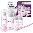 Philips SCD301/03 Avent Set Prime Poppate Natural, Kit Composto da 4 Biberon/1 Ciuccio e 1 Scovolino, Rosa