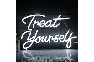 WANXING Behandeln Sie sich selbst Neon Zeichen Weiß Led Zeichen für Schlafzimmer Wand Brief Neon Lichter Hochzeit Zeichen Neon Raum Dekor für Geburtstagsgeschenk Party Home Decor Bar