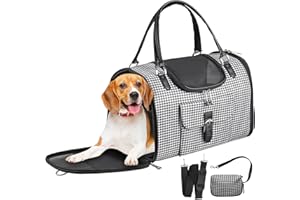 TAIKURA Nosidełko dla małych i średnich kotów o wadze do 6,8 kg, zatwierdzone przez linie lotnicze, nosidełko dla zwierząt domowych, miękkie, z zamkami bezpieczeństwa, składane, do podróży, na spacer