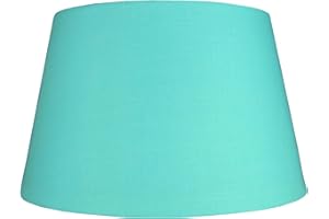 Loxton Lighting Cotton Drum Shade – Teal Blue, 10 inch (PMCD10TB) Easy Fit ES/BC Shade for Living Rooms, Bedrooms, hallways and Kitchens (Duck Egg)