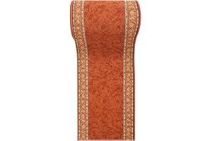 WE LOVE RUGS CARPETO Carpeto Rugs Alfombra de Pasillo Moderna Larga Antideslizante de Pelo Corto - Alfombras de Pasillo por Metros - Alfombras para Pasillos Largos - Marrón Anaranjado - 67 x 450 cm