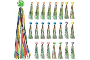 Riisoyu Hüpfbälle für Kinder, 24 Stück Springball Mit Farbige Bänder, Mini Gummiball Spielzeug, Portable Farben für Kindergeburtstag, Jungen und Mädchen