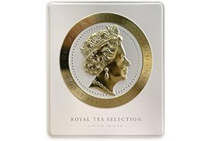 Ahmad Tea London Gifts | Tea Selection Cameo Ivory Caddy | Gift | London & English Souvenirs | 32 Teabag Sachets | 4 Flavours
