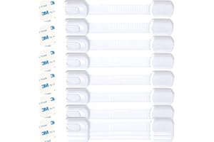 Lubibi Adjustable Child Safety Lock,10 Pack Child Safety Cupboard Locks&8 Extra 3M Double-Sided Adhesive, Baby Proofing Locks With No Trapped Fingers, For Cabinet, Drawer, Refrigerator, No Tool Needed