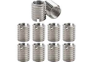 HUGWAIT 10 Pezzi Manicotto Riduzione M10 M8, Inserto Filettato Autofilettante Acciaio Inossidabile, Dado Filettato Con Inserto Filettato Riparazione, Maschio Femmina Riduzione Dado M8*1.25 Maschio M10*1.5
