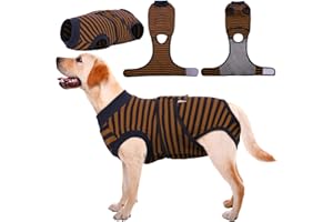 Kuoser Hundebody Nach Op, Hundebody Nach Kastration Rüde Hündin,Hundebody Nach Op Hündin, Atmungsaktiv Body Für Hunde Nach Op,Leckschutz Hund, Anti-Wundlecken Op Body Hund,Braun L