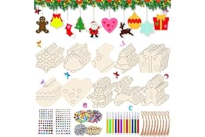 TUIBEIDAMAI Adornos de Madera para árboles de Navidad,Decoracion Arbol Navidad Madera,Colgante Navidad Colgantes Madera Fiesta Decoració,Adornos Arbol Navidad