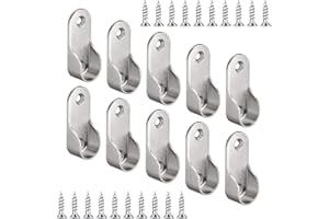 iTYOOS 10 Pezzi Guardaroba Supporto Con 20 Viti, Armadio Appendiabiti con Staffa per Binario Ovale