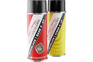 MOTIONCOLORS Lunar Sky Metallic/Brisbane Braun Metallic AK5CWWA / PN4AR0 / V für Ford Autolack Sprühdosen Set Basislack Klarlack Spraydose 400ml