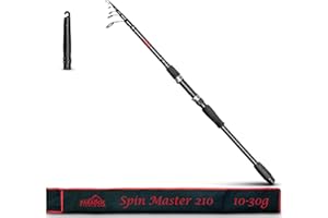 Paradox Fishing Teleskop Spinnrute 2,1m/2,4m/2,7m – für Barsch Hecht Zander - Angel-Rute Fishing Rod Baitcast – kleines Trans