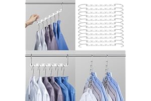 HOUSE DAY Cintre Multifonctionnel pour Gain de Place, Cintre Magique en Métal INOX Pratique et Durable, Organisateur de Cintre pour Rangement de Placard, Armoire, Suspendus sur Porte（12Pcs）