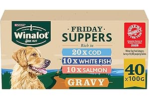WINALOT Friday Suppers Mixed Variety Fish in Gravy Wet Dog Food 40x100g