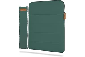 HANOI Collection® Detroit™ Funda para libros de lectura con cremallera acolchada. Funda de libro acolchada grande. Funda libro grande. Funda protectora de libros de lectura (Verde Oscuro, Grande)