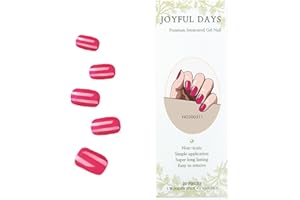 JOYFULDAYS JOYFUL DAYS Tiras de Uñas de Gel Semi-Curado, Autoadhesivas Pegatina de Esmalte de Uñas de Gel, Nail Wrap Incluye Lima y Palo (Jelly Red Tint)