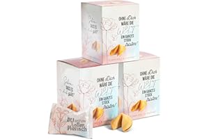 ‎FOOD CREW FOOD crew 30x Glückskekse Komplimente - 3 Designs - Komplimente Kekse als kleine Geschenke Idee für Familie, Freunde, Kollegen - Kleinigkeiten für Adventskalender Füllung - Silvester Glückskekse