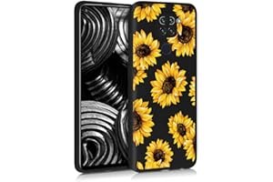 Yoedge Funda para Xiaomi Redmi Note 9 (4G) 6,53", Ultra Slim Cárcasa Silicona Negro con Dibujos Animados Diseño Patrón Antigolpes Grados Resistente Case Cover para Redmi 10X 4G, Helianthus annuus