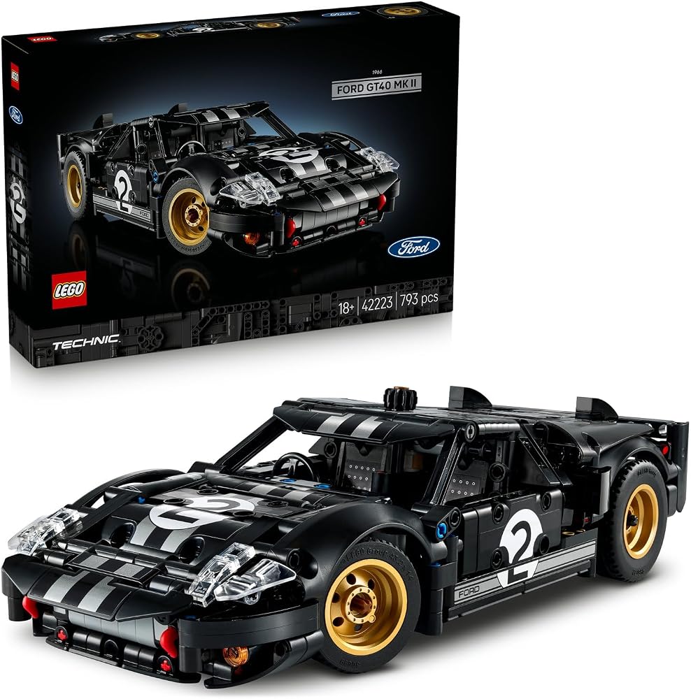 LEGO Technic 1966 Ford GT40 MKII Yarış Arabası 42223 | Yetişkinler için Gerçekçi Özellikler İçeren Model Araba Yapım Seti, Hediye Fikri (793 Parça)