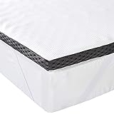 Amazon Basics - Topper Singolo 90 x 190 cm in Memory Foam, 4 cm Coprimaterasso con Angoli Elastici, Bianco