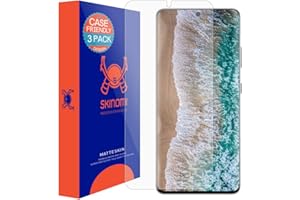 Skinomi Matte Screen Protector Compatible with Samsung Galaxy S21 Ultra (6.8 inch)(3-Pack)(Case Compatible)[Works with Fingerprint Scanner] Anti-Glare Matte Skin TPU Anti-Bubble Film