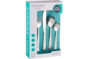 Viners Everyday Glisten 16 Piece 18/0 Silver Stainless Steel Cutlery Set (Packaging May Vary)
