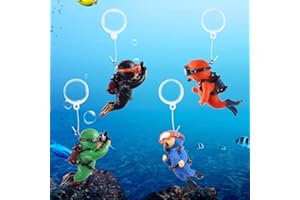 EnixwH 4 Pezzi Decorazione Galleggiante per Acquario Subacqueo Resin Fish Tank Ornament Decorazione per Acquario Subacqueo Sommozzatore Ornamento Decorazioni Acquari per Cartoni Figurina Paesaggistico