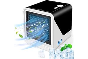 XWABHX Portable Air Conditioner Small Personal Air Cooler 3 in 1 Air Conditioners, Compact Evaporative Cooler Air Humidifier, 3 Wind Speed Desktop Air Conditioner Fan, Suitable for Home & Office