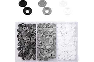 TONAUP Cache Vis à Charnière en Plastique, 240 Pcs Capuchons Marron pour Nettoyeur de Poussière avec Boîte de Rangement (Noir, Blanc, Gris)