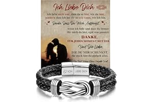 XUANPAI Herren Armband Ich Liebe Dich Geschenk für Männer - Lederarmband Hochzeitstag Geburtstagsgeschenk für Freund Jahrestag Geschenk für Ihn Hochzeitstagsgeschenke für Ehemann