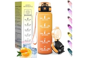 HoneyHolly Borraccia Bambini, 500ML, A prova di perdite Borracce, Riutilizzabile Borraccia Motivazionale, Semplice e Portatile, Bottiglia Acqua per Corsa, Bicicletta, Lavoro, Scuola, Borracce