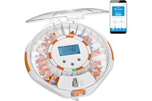 Adamson TimelyMed Smart Pill Dispenser Machine with Alarm + WiFi App Monitoring + 28 Day Medicine Dispenser + Automatic Pill Dispenser for Elderly with Alarm & Alzheimers Care + Lock Key + New