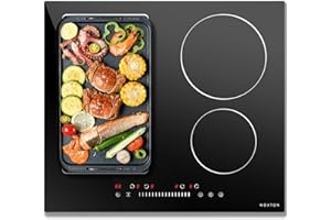NOXTON Induktionsfeld Flexzonen 4 Platten Einbau, Induktionskochfeld 60 cm Einbau, Induktionsfeld 4 Zonen mit Schieberegler, Booster, Timer, Kindersicherung, 220V-240V, 7200W kein Stecker