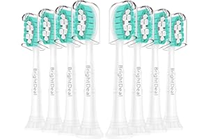 BrightDeal Wymienne szczotki kompatybilne z Philips Sonicare - Akcesoria do szczoteczek zamiennych kompatybilne z Sonicare Protectiveclean HealthyWhite FlexCare EasyClean, 8-pak biały