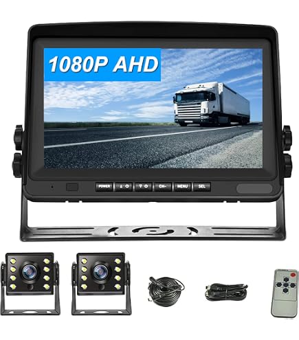 CAMECHO Caméra De Recul Camion RV 720P – Moniteur 9" IPS + 2 Caméras IP69 Vision Nocturne + Carte 32Go