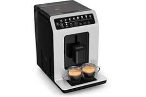 Machine cappuccino et expresso automatique KRUPS Evidence Eco-Design, goût exceptionnel, Quattro Force, boissons à base de lait grâce au système One-Touch, 8boissons préréglées, EA897A