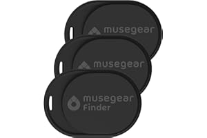 Musegear Schlüsselfinder Mini mit Bluetooth App I Keyfinder laut für Handy in schwarz 3er Pack I Für iOS & Android I Schlüssel Finden
