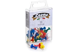 LEONE DELL'ERA 25 kolorowych pinesków (1,15 x 23) - wiszące pudełko Leonecolor - lew wiekowy - wyprodukowano we Włoszech